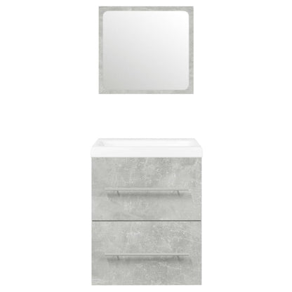 vidaXL Meuble sous-vasque avec lavabo intégré Gris béton Bois d'ingénierie