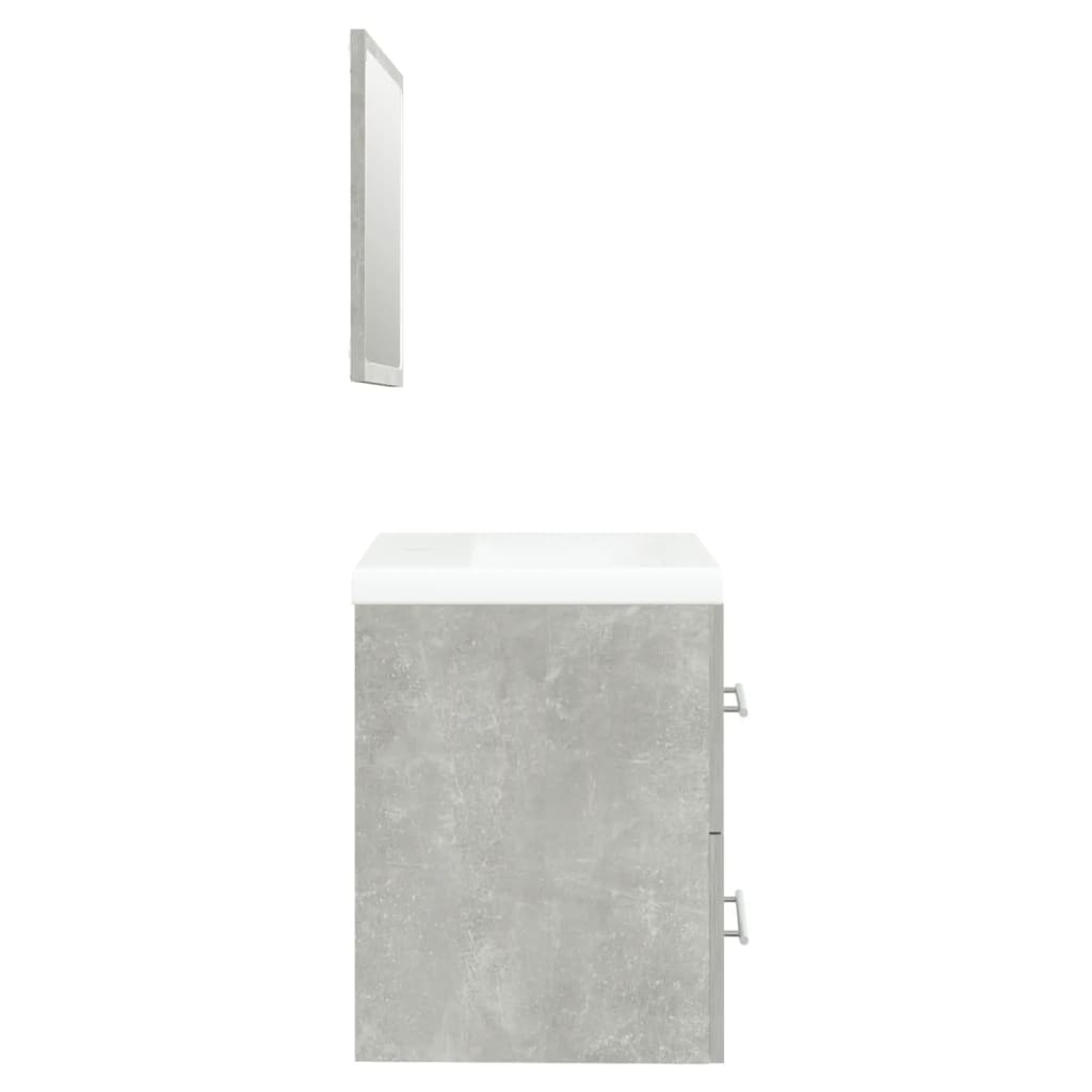 vidaXL Meuble sous-vasque avec lavabo intégré Gris béton Bois d'ingénierie