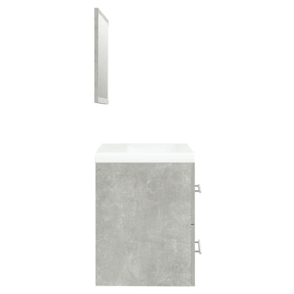 vidaXL Meuble sous-vasque avec lavabo intégré Gris béton Bois d'ingénierie