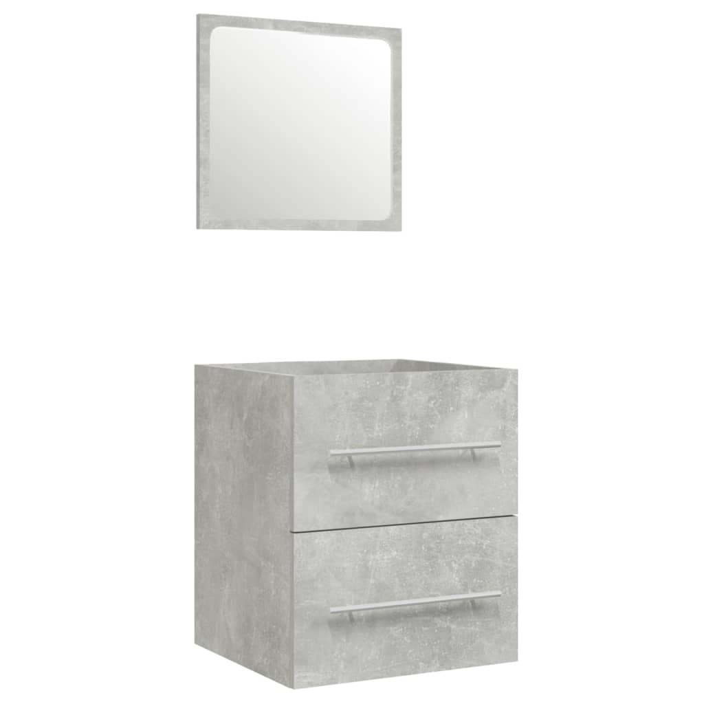 vidaXL Meuble sous-vasque avec lavabo intégré Gris béton Bois d'ingénierie