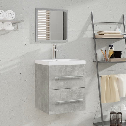 vidaXL Meuble sous-vasque avec lavabo intégré Gris béton Bois d'ingénierie
