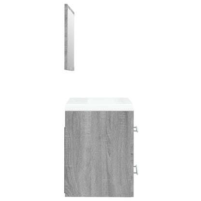 vidaXL Waschbeckenschrank mit Einbaubecken Grau Sonoma Holzwerkstoff