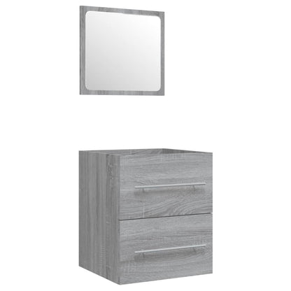 vidaXL Waschbeckenschrank mit Einbaubecken Grau Sonoma Holzwerkstoff
