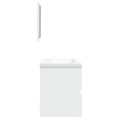 vidaXL Meuble sous-lavabo avec lavabo et miroir blanc