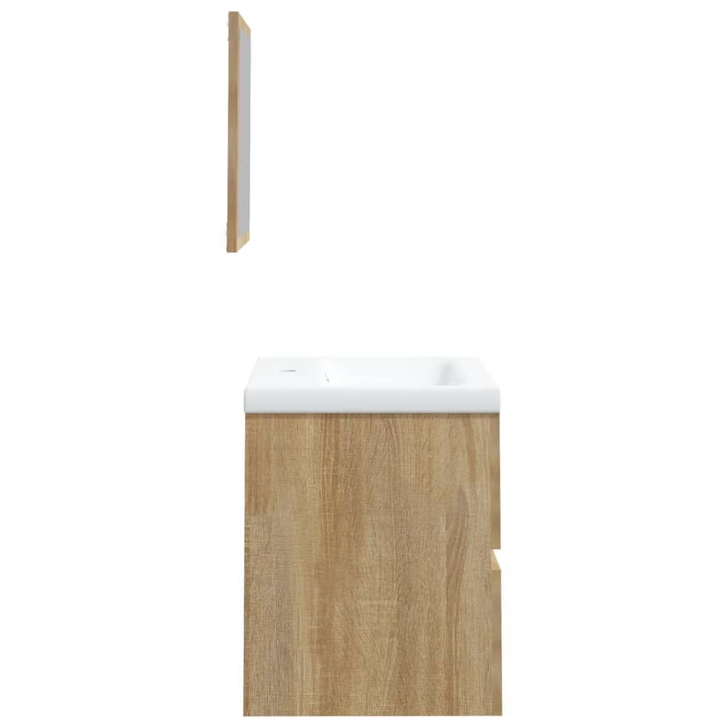 Meuble sous-vasque avec lavabo et miroir vidaXL Chêne Sonoma