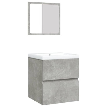 Meuble sous lavabo avec lavabo et miroir vidaXL Gris béton