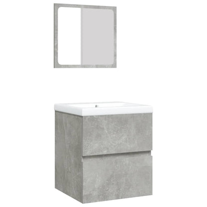Meuble sous lavabo avec lavabo et miroir vidaXL Gris béton
