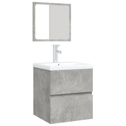 Meuble sous lavabo avec lavabo et miroir vidaXL Gris béton