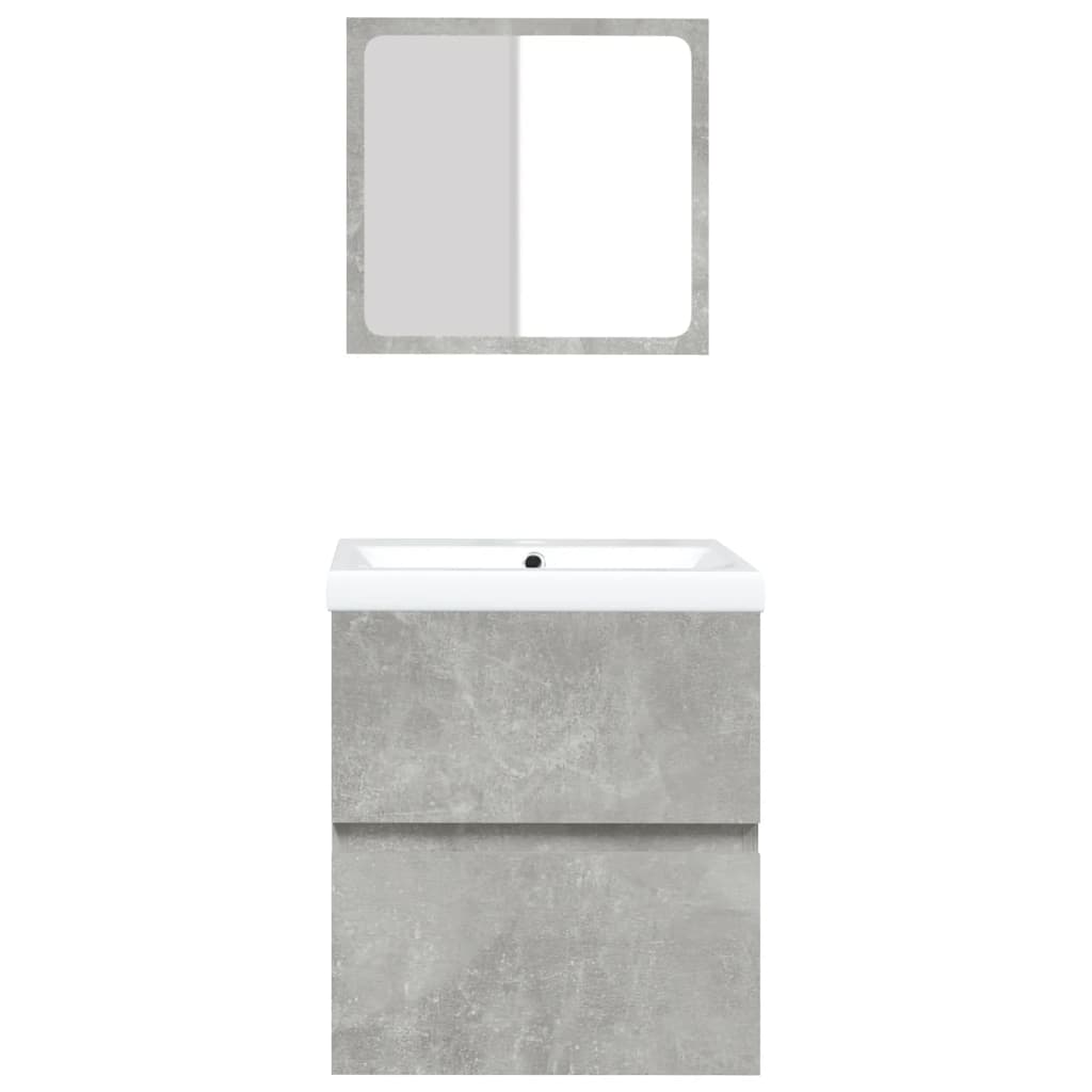 Meuble sous lavabo avec lavabo et miroir vidaXL Gris béton