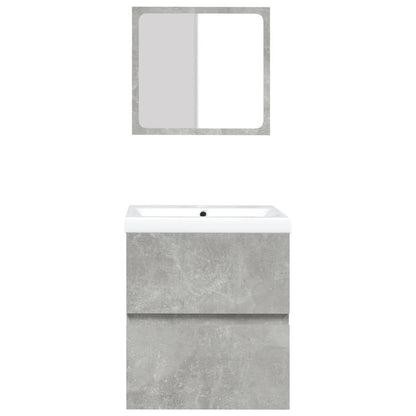 Meuble sous lavabo avec lavabo et miroir vidaXL Gris béton
