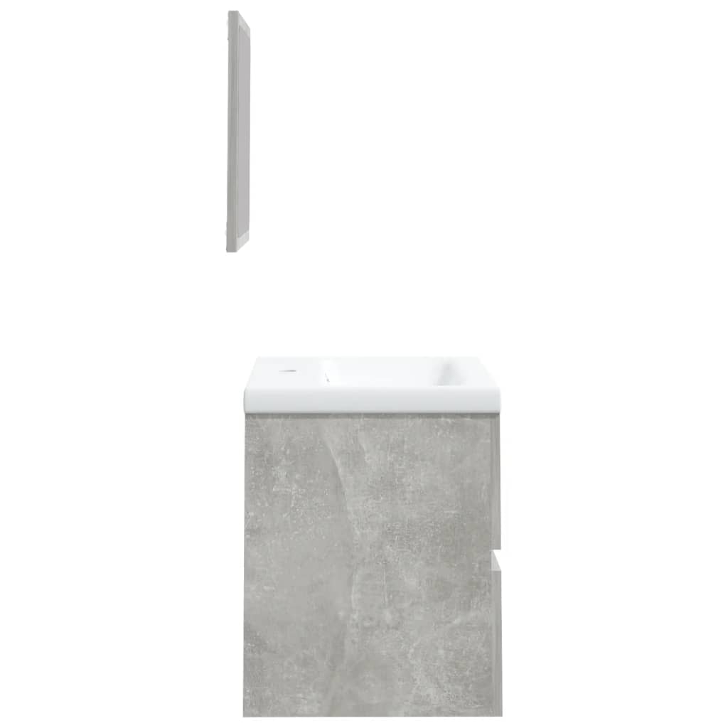 Meuble sous lavabo avec lavabo et miroir vidaXL Gris béton