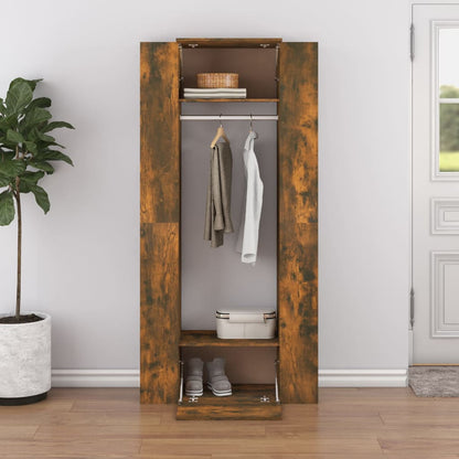 vidaXL Meubles d'entrée 2 pcs Chêne fumé Bois d'ingénierie