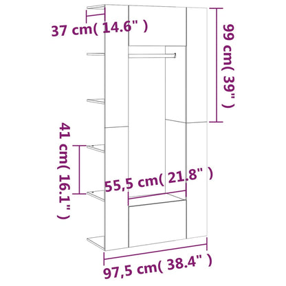 vidaXL Meubles d'entrée 2 pcs Chêne fumé Bois d'ingénierie