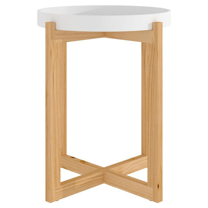 vidaXL Couchtisch Weiß 41x41x48,5 cm Holzwerkstoff & Massivholz Kiefer