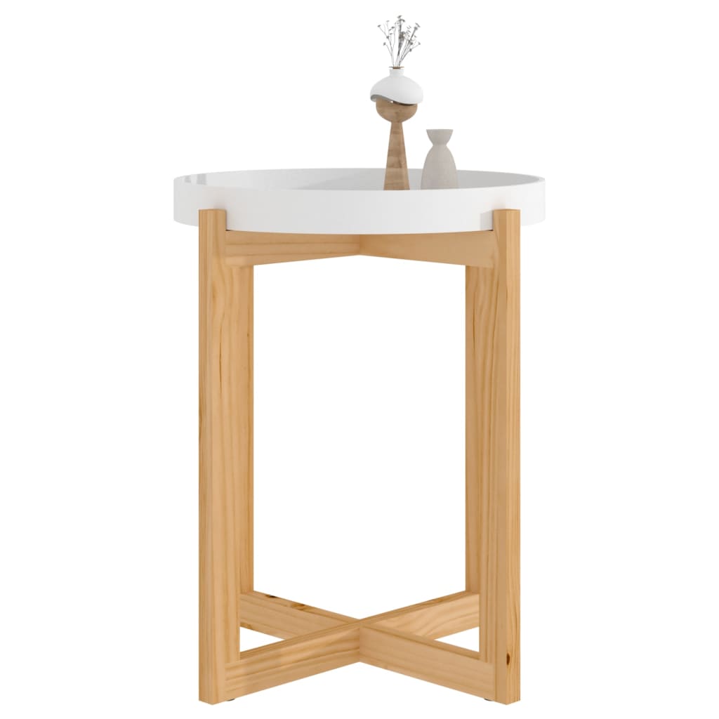 vidaXL Couchtisch Weiß 41x41x48,5 cm Holzwerkstoff & Massivholz Kiefer