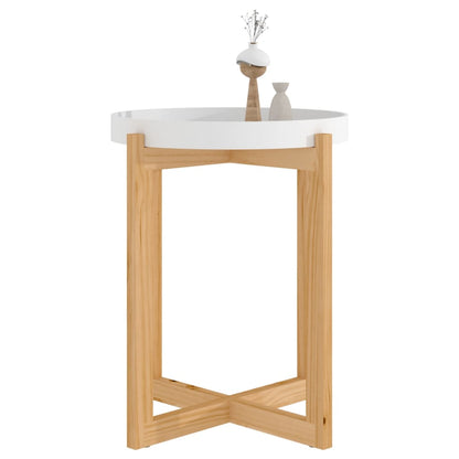 vidaXL Couchtisch Weiß 41x41x48,5 cm Holzwerkstoff & Massivholz Kiefer
