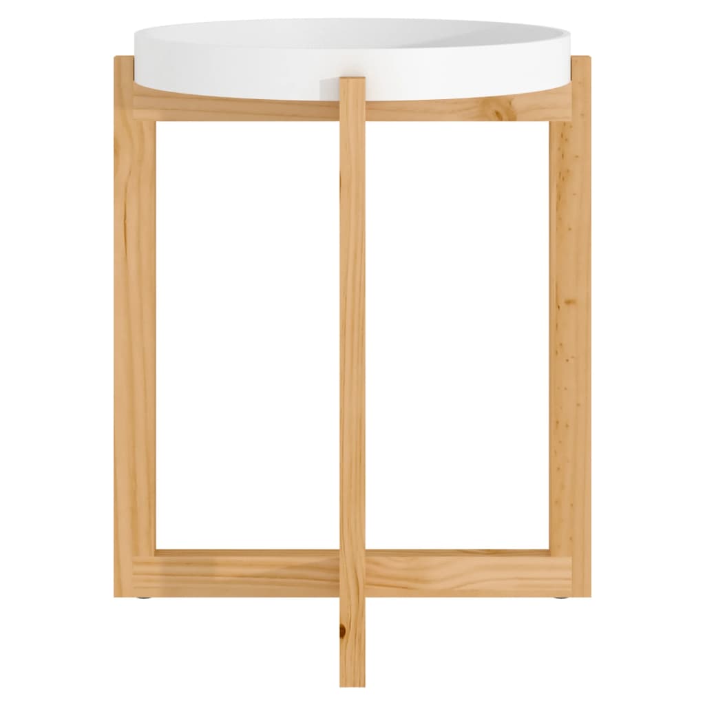 vidaXL Couchtisch Weiß 41x41x48,5 cm Holzwerkstoff & Massivholz Kiefer