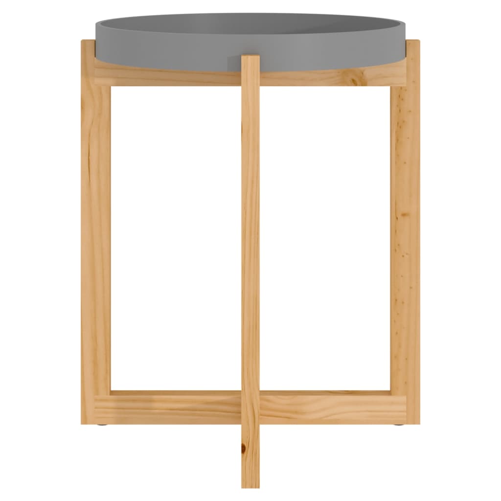 vidaXL Couchtisch Grau 41x41x48,5 cm Holzwerkstoff & Massivholz Kiefer