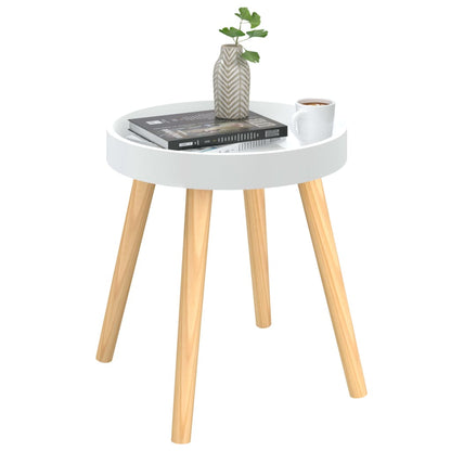 vidaXL Beistelltisch Weiß 38x38x40 cm Holzwerkstoff Massivholz Kiefer