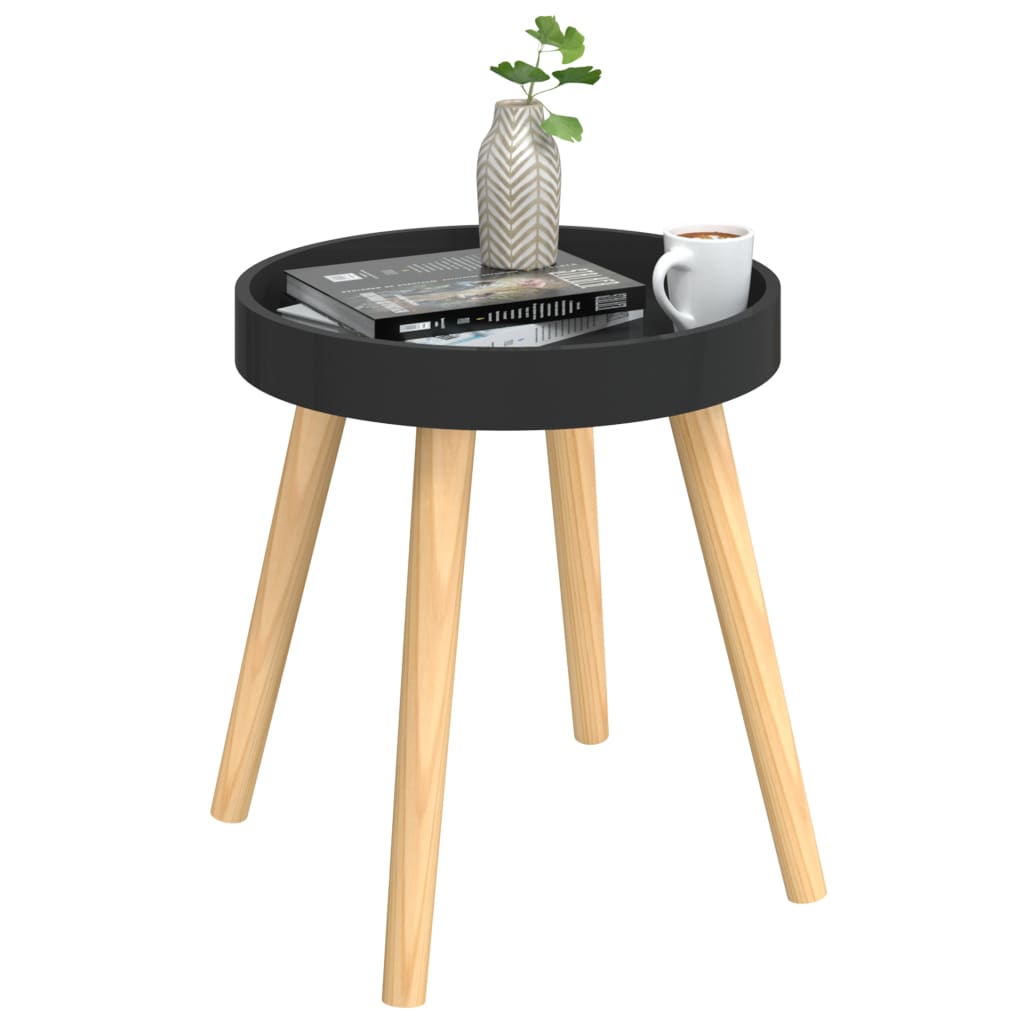 vidaXL Beistelltisch Schwarz 38x38x40cm Holzwerkstoff & Kiefernholz