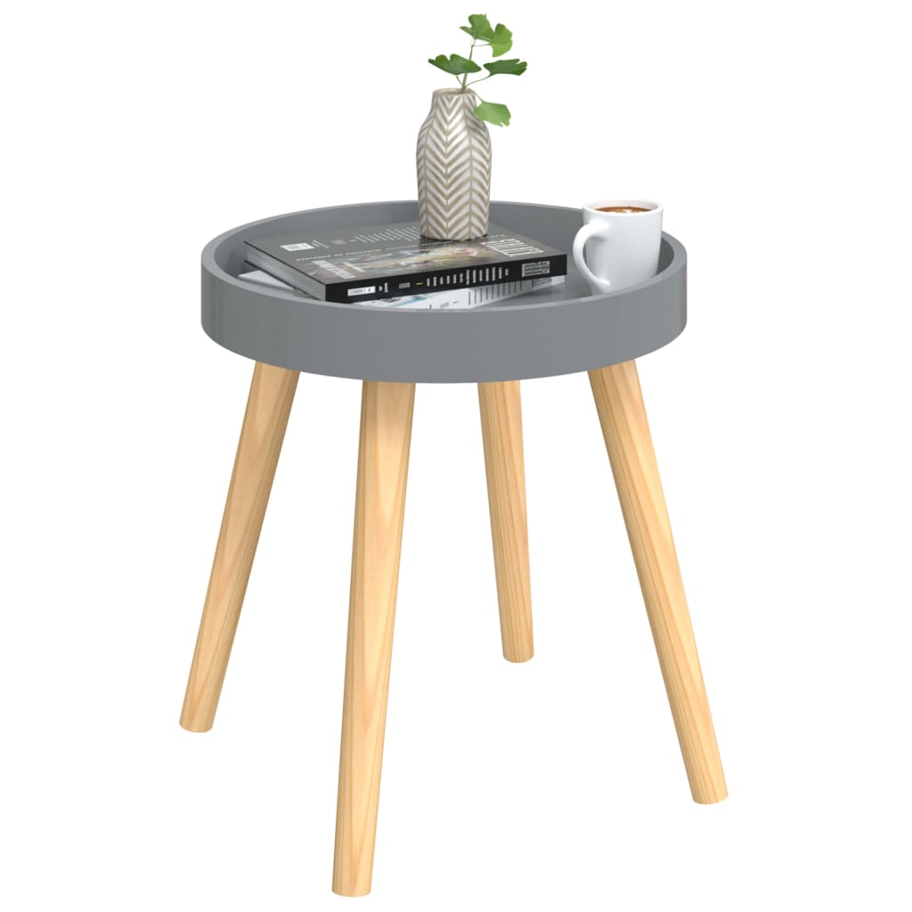 vidaXL Beistelltisch Grau 38x38x40 cm Holzwerkstoff Massivholz Kiefer