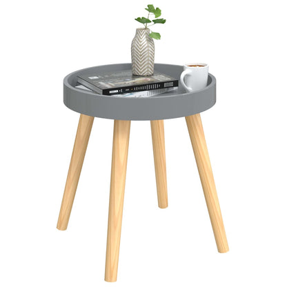 vidaXL Beistelltisch Grau 38x38x40 cm Holzwerkstoff Massivholz Kiefer