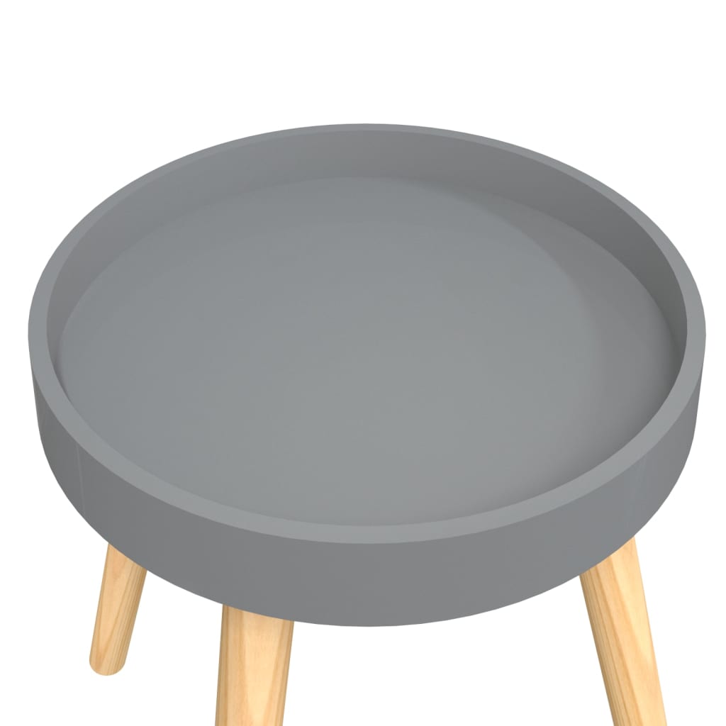 vidaXL Beistelltisch Grau 38x38x40 cm Holzwerkstoff Massivholz Kiefer