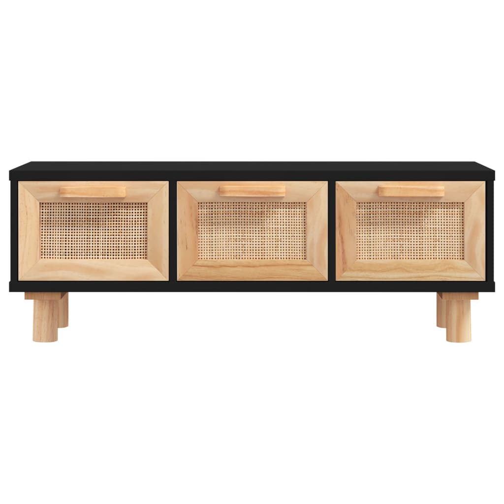 vidaXL Table basse noir 80x40x30 cm bois d'ingénierie et pin massif