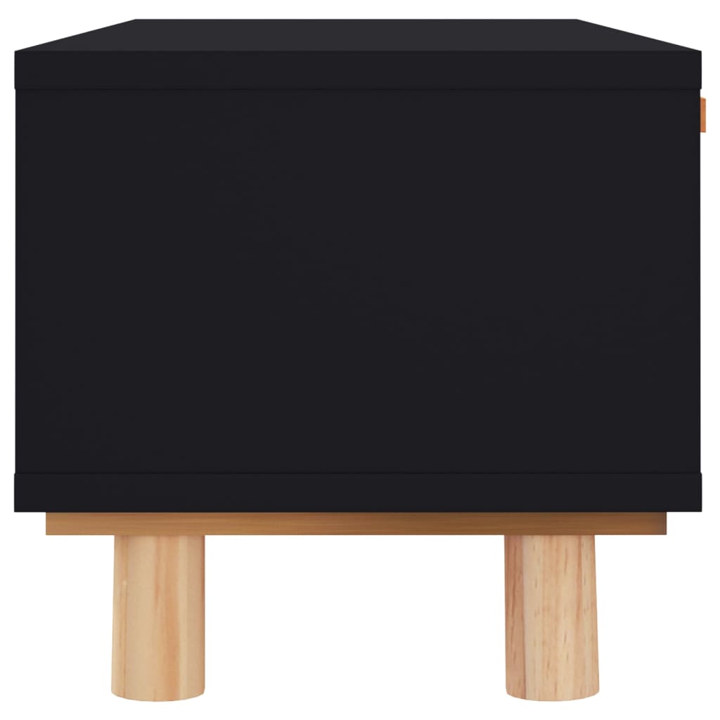 vidaXL Table basse noir 80x40x30 cm bois d'ingénierie et pin massif