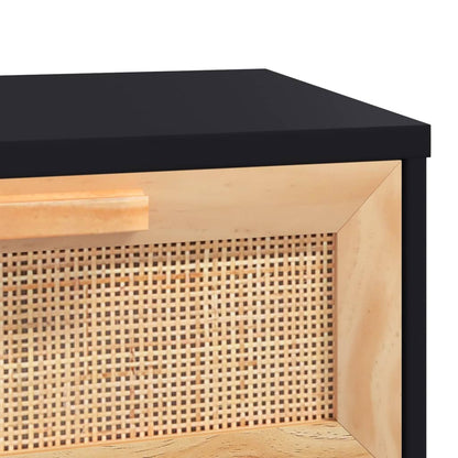 vidaXL Table basse noir 80x40x30 cm bois d'ingénierie et pin massif