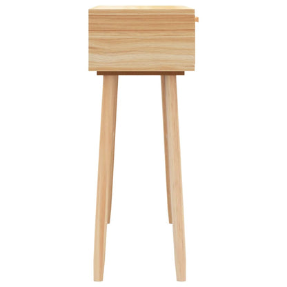 vidaXL Console marron 80x30x75 cm en bois de pin massif et rotin naturel