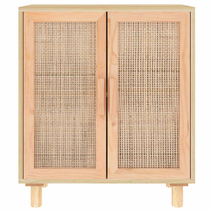vidaXL Buffet marron 60x30x70 cm bois de pin massif et rotin naturel