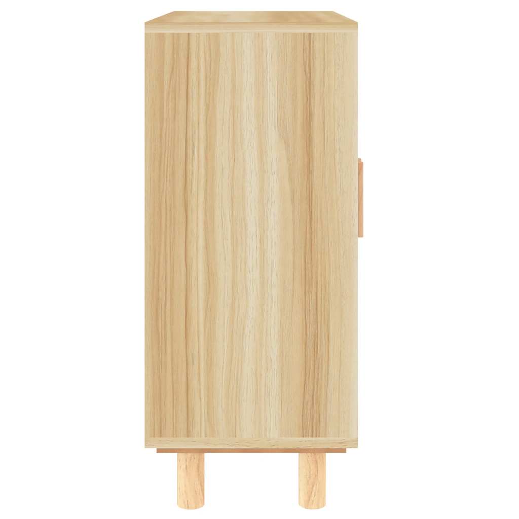 vidaXL Buffet marron 60x30x70 cm bois de pin massif et rotin naturel