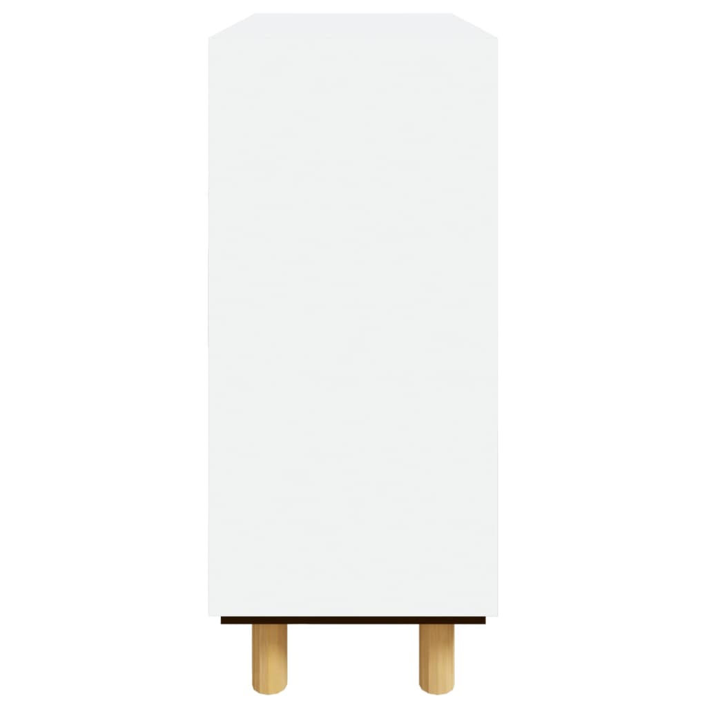vidaXL Buffet blanc 60x30x70 cm en bois de pin massif et rotin naturel