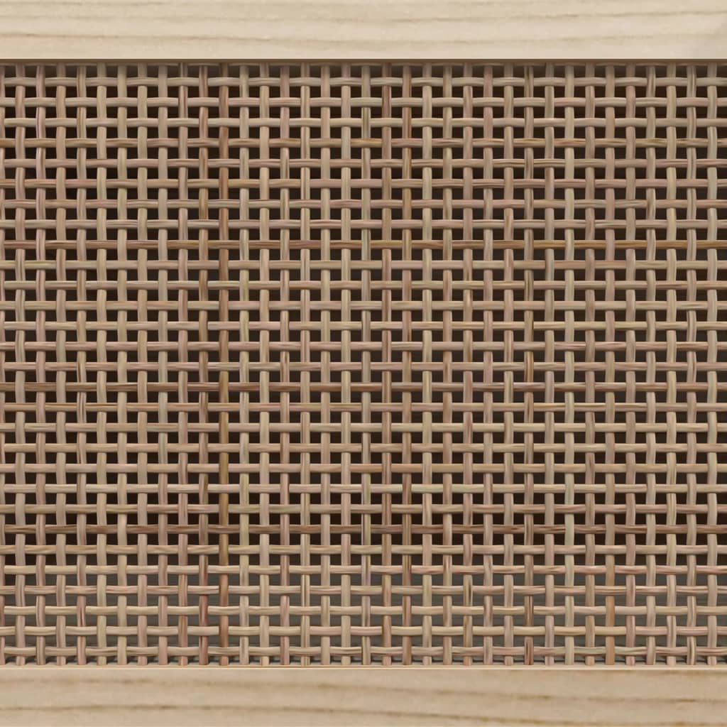 vidaXL Buffet blanc 60x30x70 cm en bois de pin massif et rotin naturel