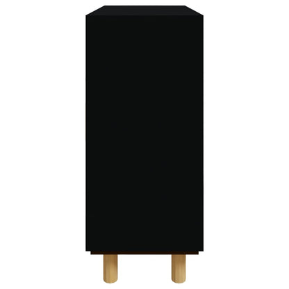 vidaXL Buffet noir 60x30x70 cm Bois de pin massif et rotin naturel