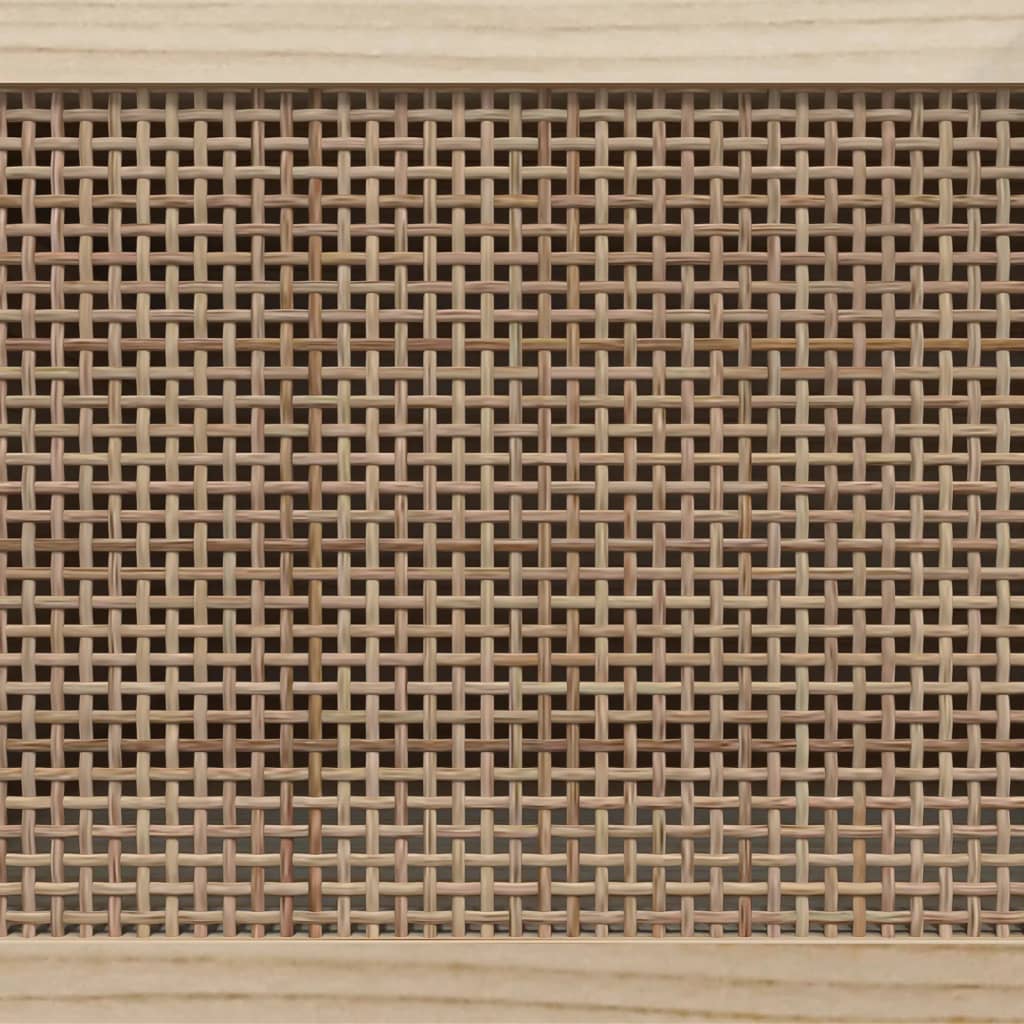 vidaXL Buffet noir 60x30x70 cm Bois de pin massif et rotin naturel