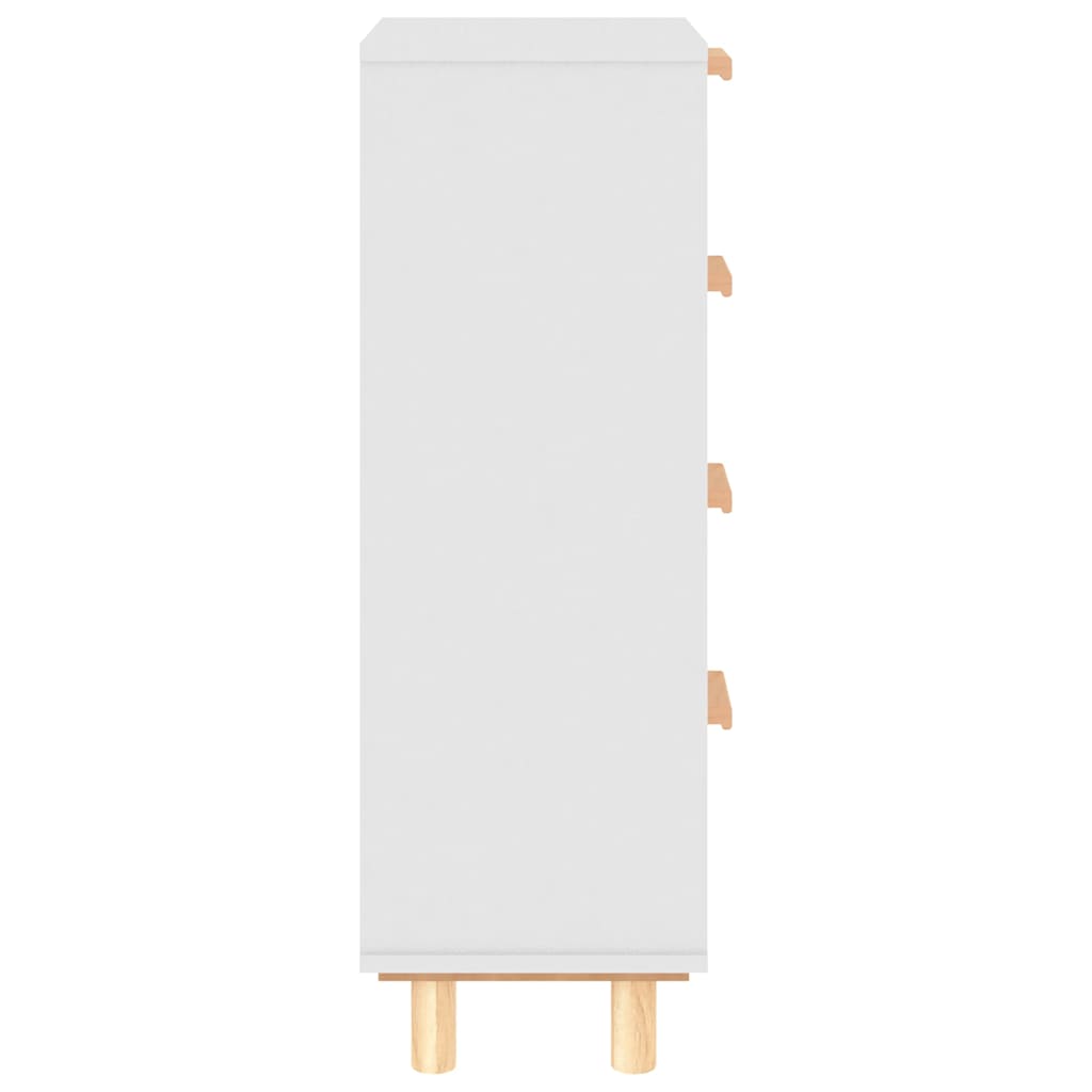 vidaXL Buffet Blanc 40x30x90 cm Bois de pin massif et rotin naturel