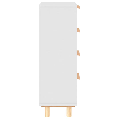 vidaXL Buffet Blanc 40x30x90 cm Bois de pin massif et rotin naturel