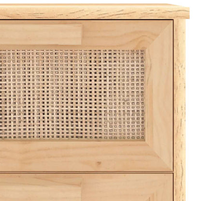 vidaXL Buffet marron 40x30x90 cm Bois de pin massif et rotin naturel