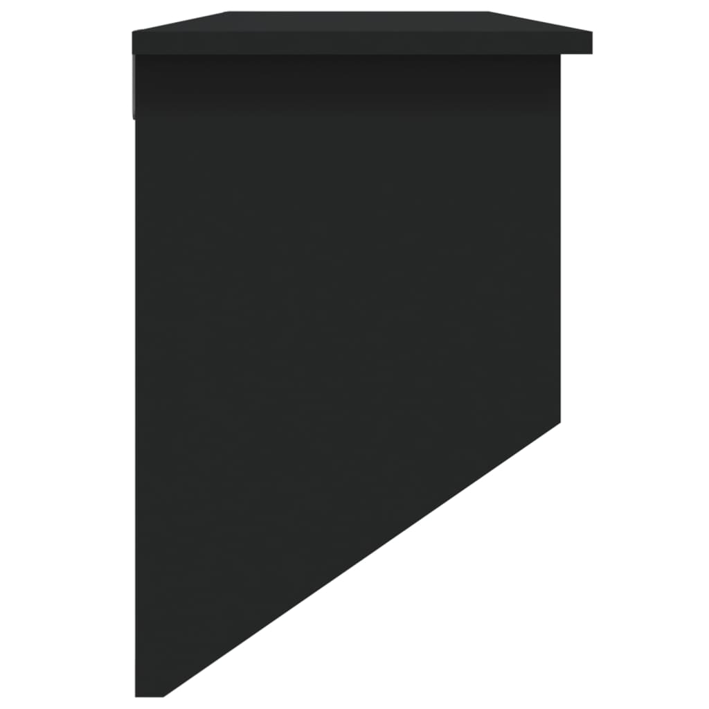 vidaXL Wandgarderobe Schwarz Holzwerkstoff und Rattan Natur