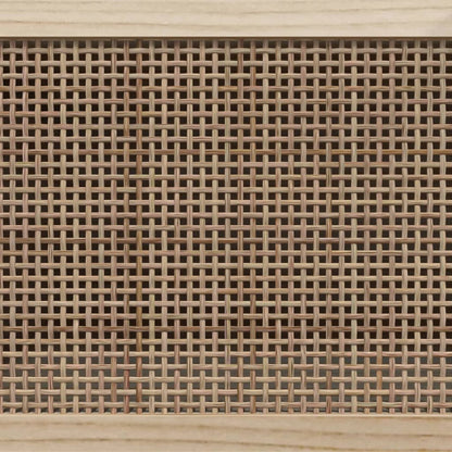 vidaXL Wandgarderobe Schwarz Holzwerkstoff und Rattan Natur