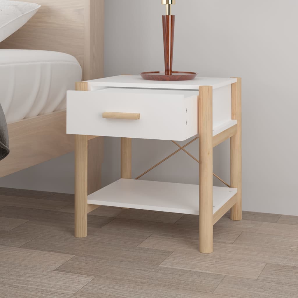 vidaXL Tables de chevet 2 pcs Blanc 42x38x45 cm Bois d'ingénierie
