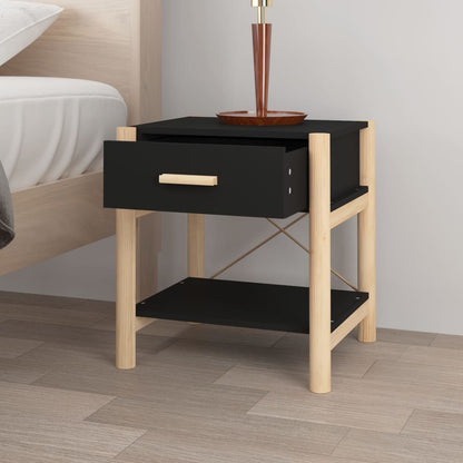 vidaXL Tables de chevet 2 pcs Noir 42x38x45 cm Bois d'ingénierie