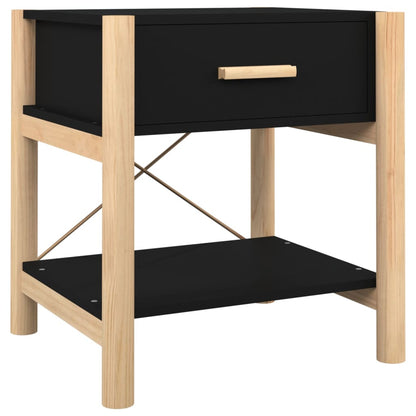 vidaXL Tables de chevet 2 pcs Noir 42x38x45 cm Bois d'ingénierie