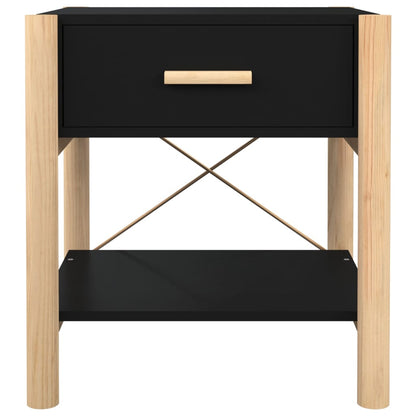 vidaXL Tables de chevet 2 pcs Noir 42x38x45 cm Bois d'ingénierie