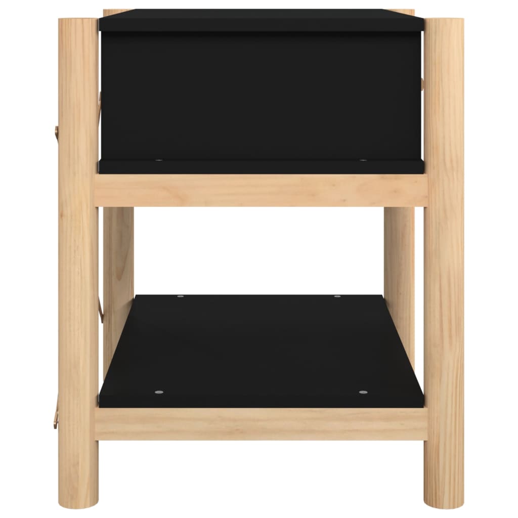 vidaXL Tables de chevet 2 pcs Noir 42x38x45 cm Bois d'ingénierie