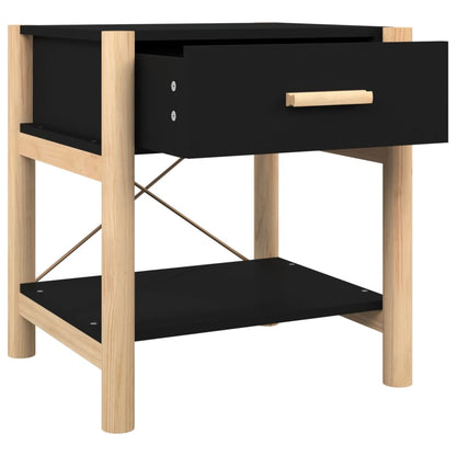 vidaXL Tables de chevet 2 pcs Noir 42x38x45 cm Bois d'ingénierie