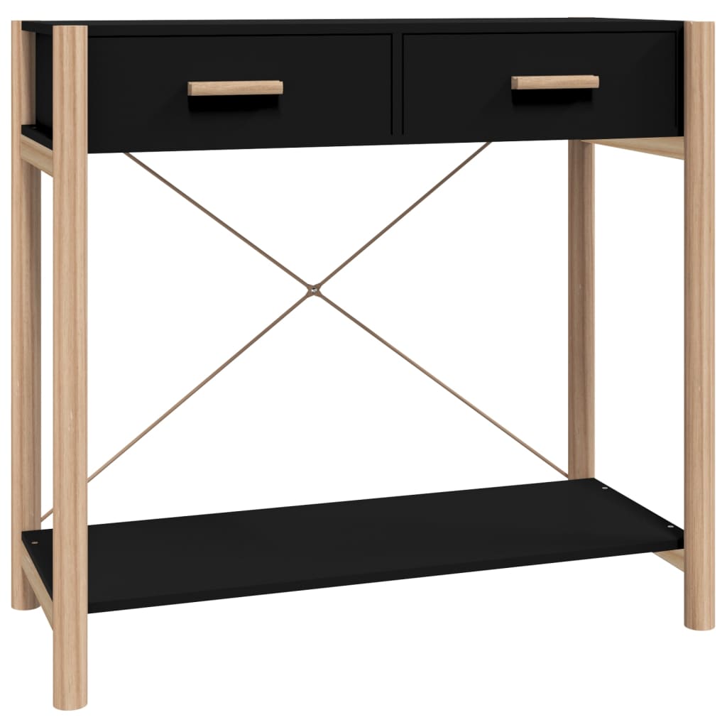 vidaXL Console Noir 82x38x75 cm Bois d'ingénierie