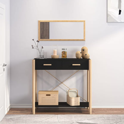 vidaXL Console Noir 82x38x75 cm Bois d'ingénierie